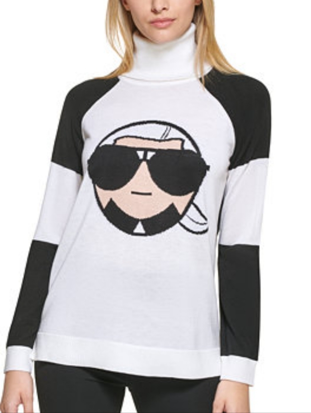 Karl Lagerfeld Paris Karl Emoji Turtleneck‎ Sweater Sz Medium Designer Novelty